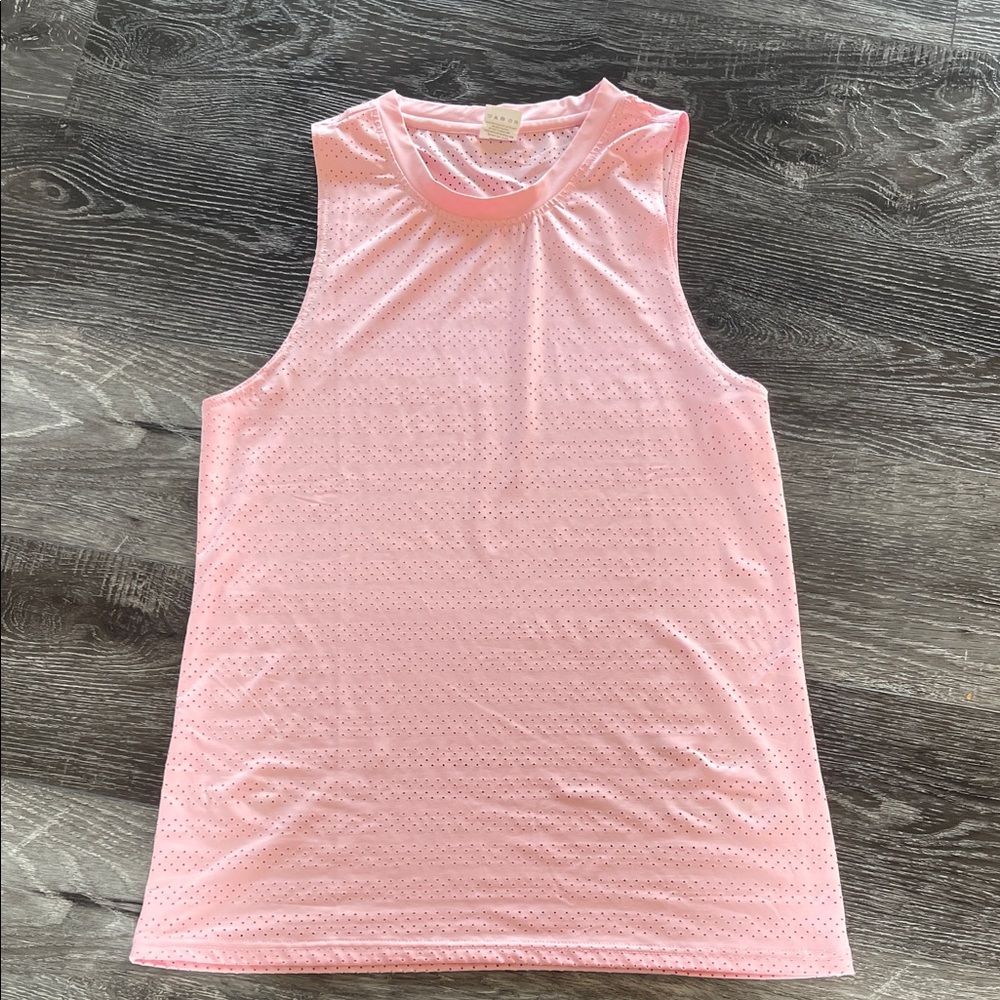 ZYIA Light Pink Perforated Tank - Sleeveless Athletic Top